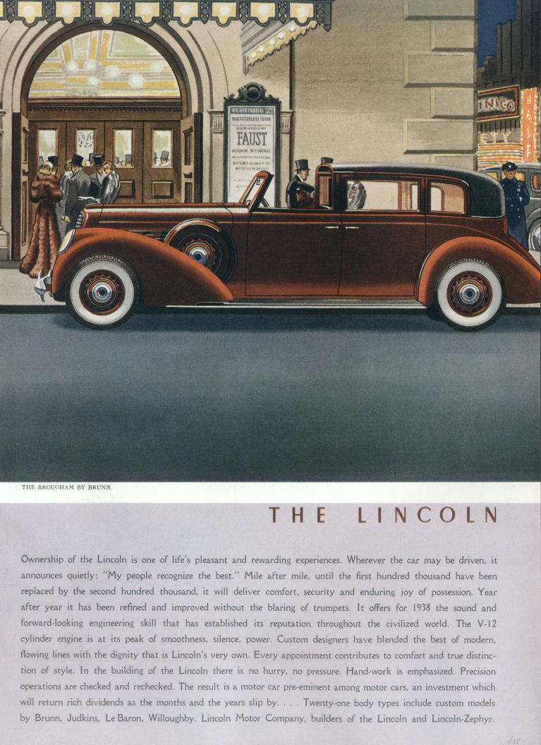 1938 Lincoln Auto Advertising